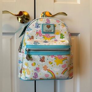 Loungefly Care Bears Mini Backpack 40th Anniversary All Over Pattern Bag NEW!